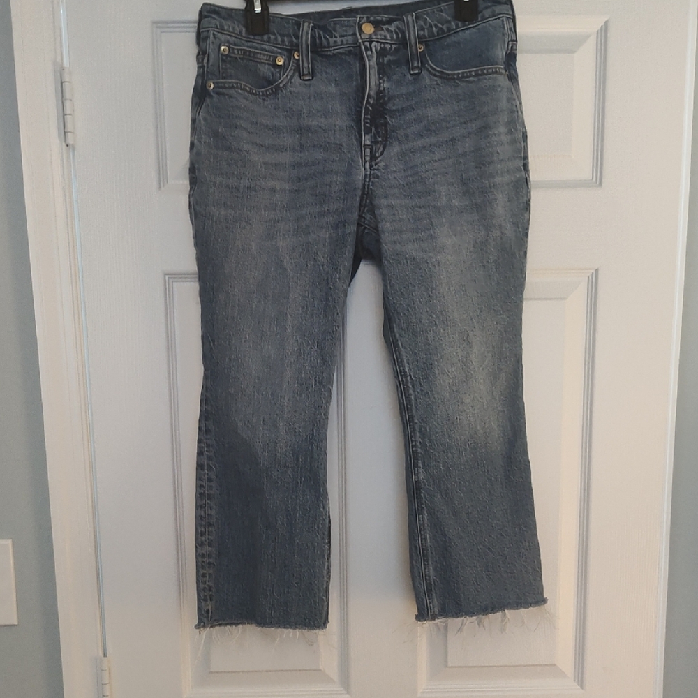 J. Crew Distressed Blue Cropped Jeans